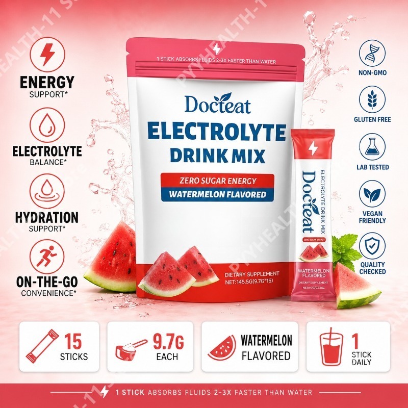 Electrolyte Powder Pack - Watermelon Electrolyte Drink Mix Powder Stick