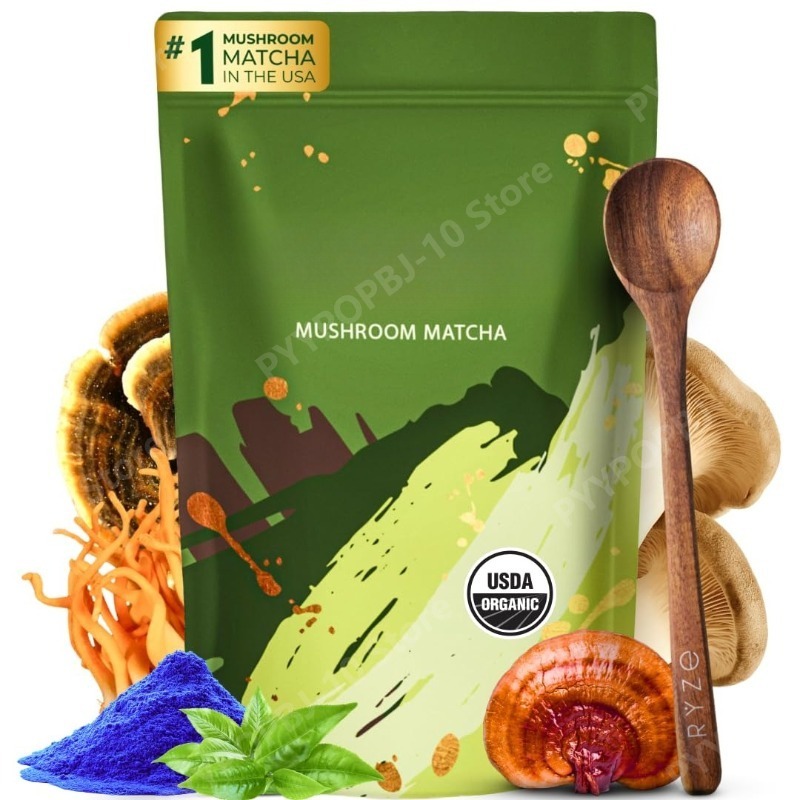 Lion Mane Mushroom - Organic Mushroom Matcha Supplement with Ganoderma