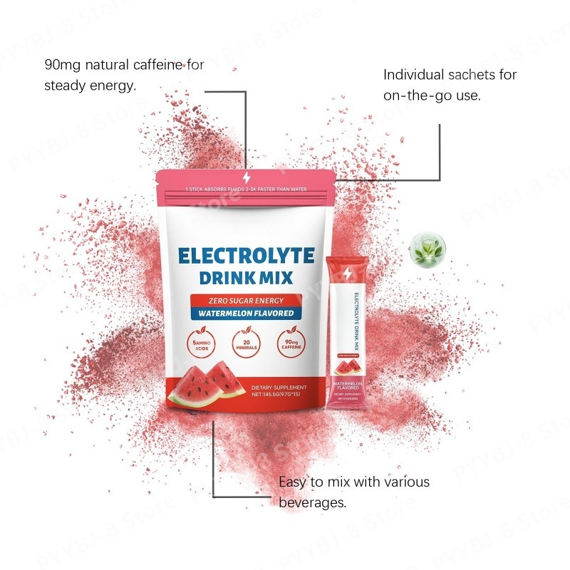 Electrolyte Powder Pack - Watermelon Flavor Electrolyte Powder with Contain