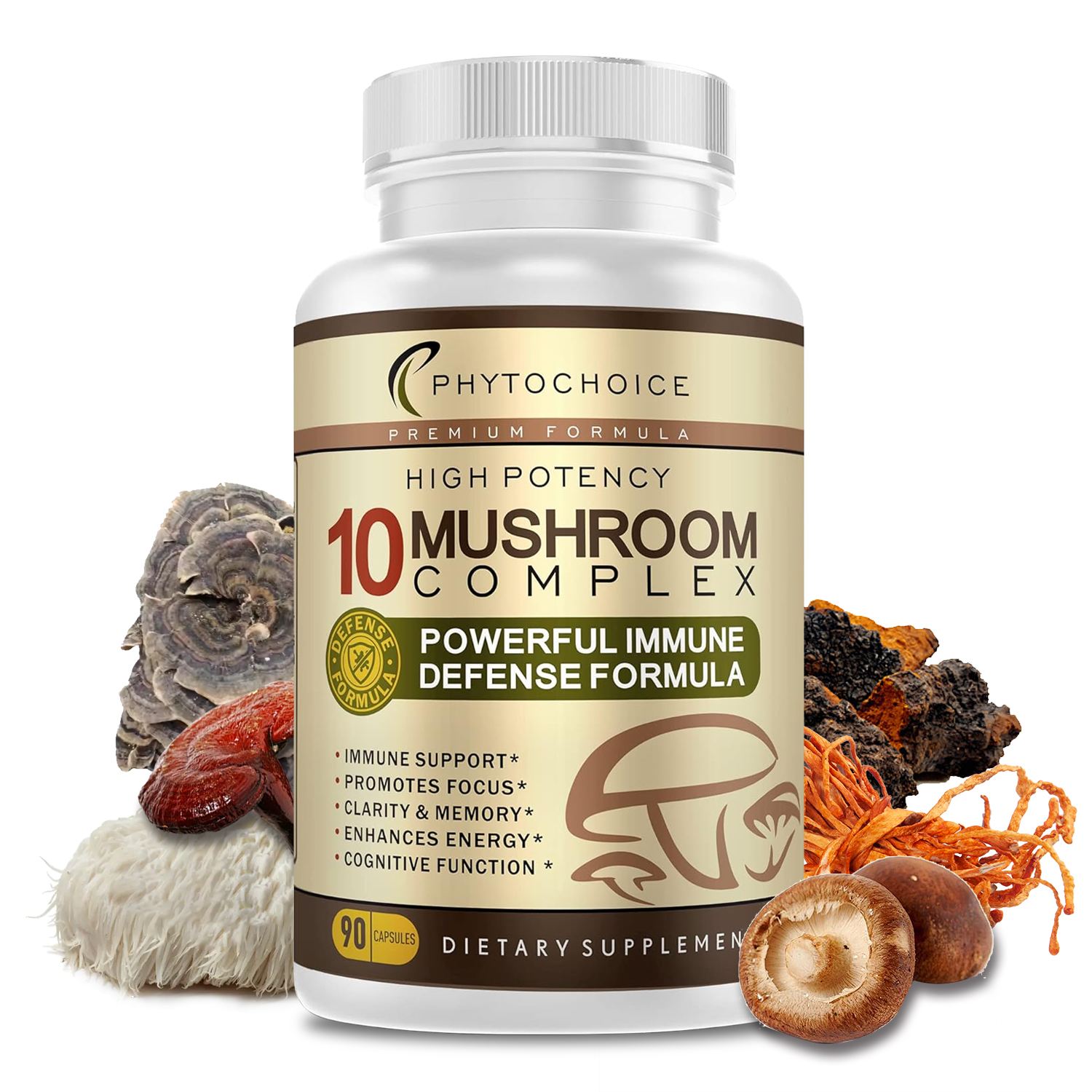 Lion Mane Mushroom - 10x Mushroom Complex Capsules with Lions