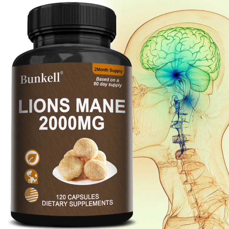 Lion Mane Mushroom - Organic Lions Mane Mushroom Capsules 2000mg,