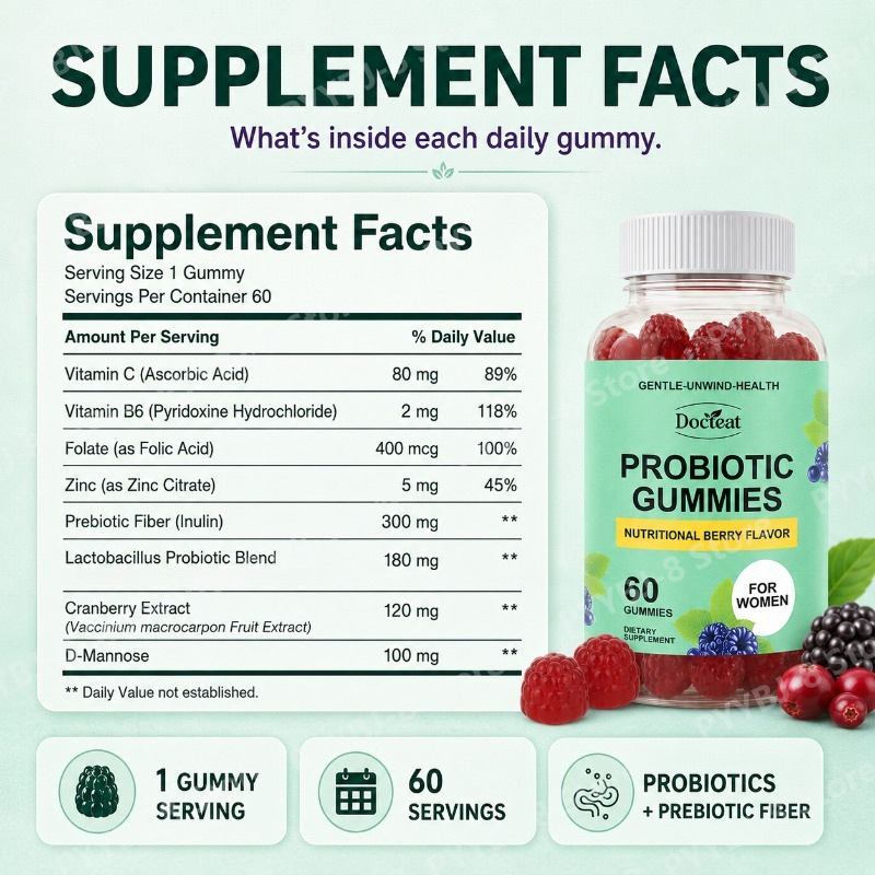 Women Probiotic Gummies 60 Cou - Probiotics Women Health recension och pris
