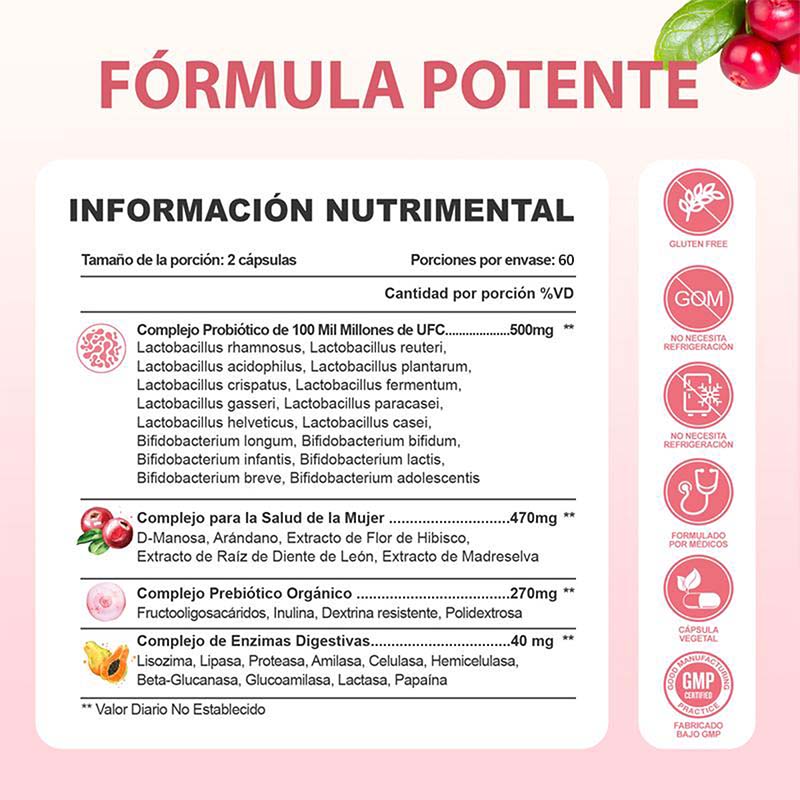 PROBIOTICOS MUJER Capsules - S - Probiotics Women Health recension och pris