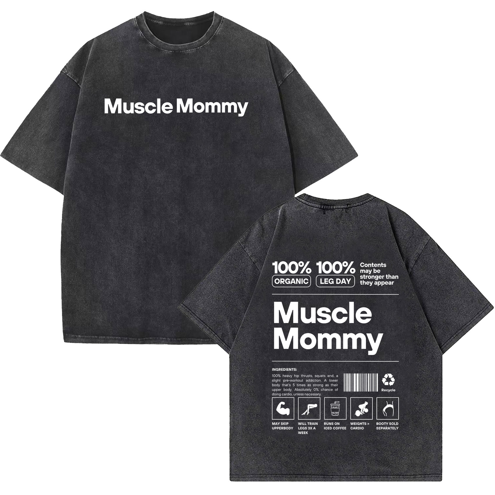 Vintage Acid Washed Distressed - Nutrition Fitness Gym recension och pris