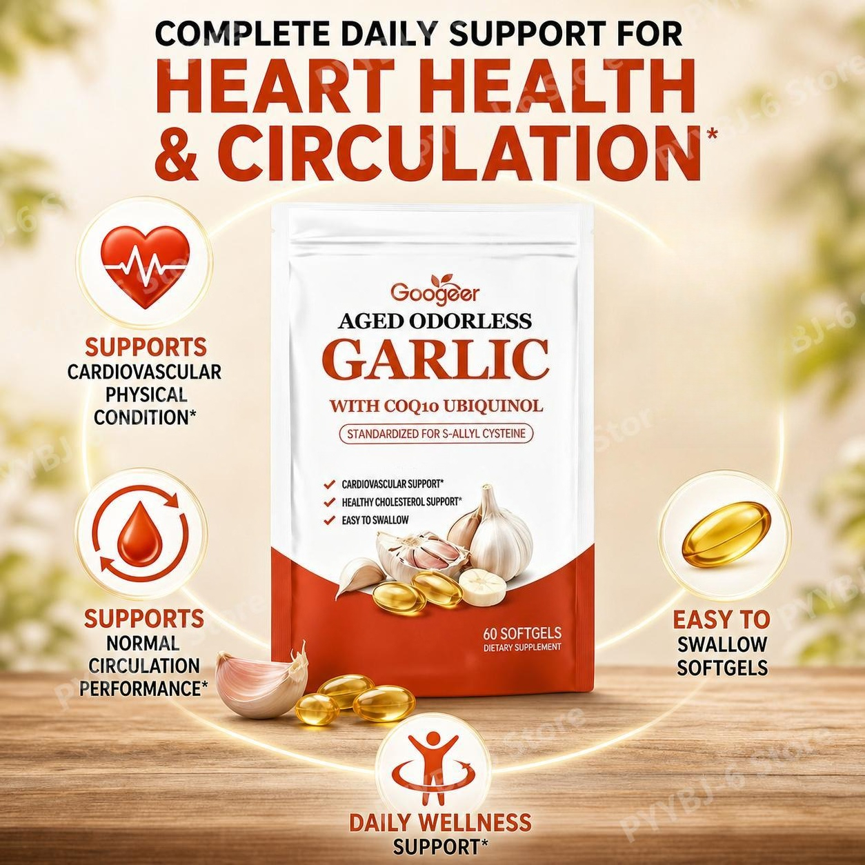 Googeer Aged Odorless Garlic S - Coq10 Ubiquinol Softgel recension och pris