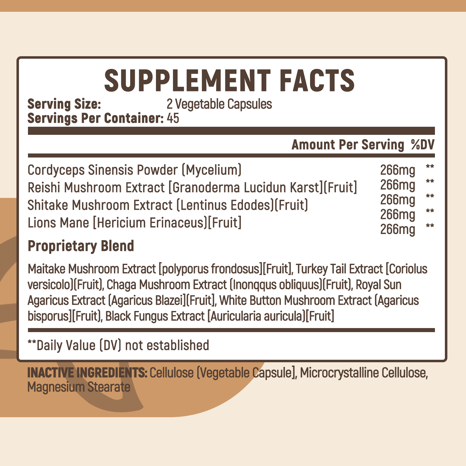 10x Mushroom Complex Capsules  - Lion Mane Mushroom recension och pris