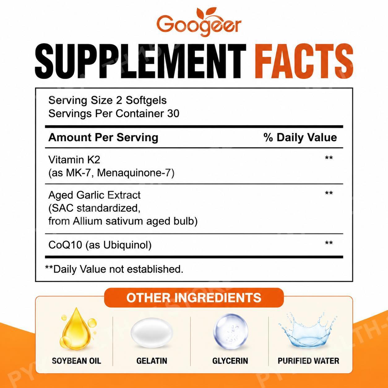 Googeer Aged Odorless Garlic S - Coq10 Ubiquinol Softgel recension och pris