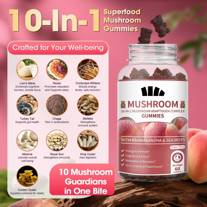Mushroom Gummies 2500mg Contai - Lion Mane Mushroom recension och pris