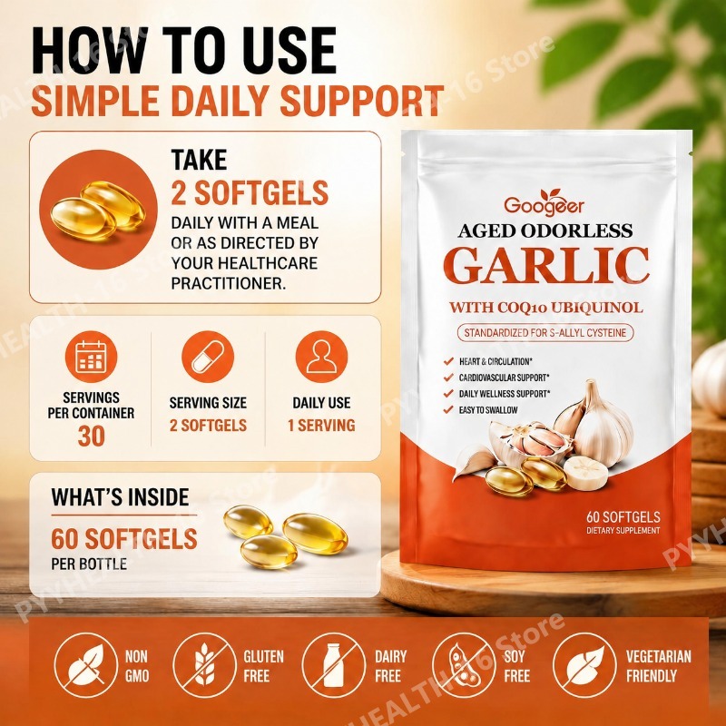 Googeer Aged Odorless Garlic S - Coq10 Ubiquinol Softgel recension och pris